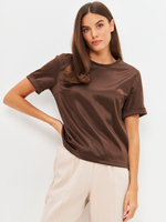 Блузка топ 211205 шоколадный атлас