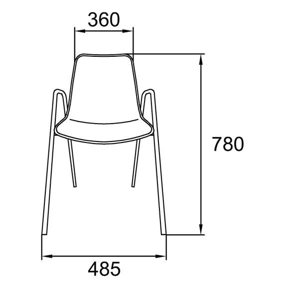 Стул Vicenza Chrome (на 4 ножках с подлокотниками)