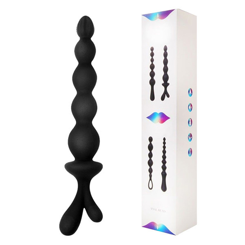 Черная анальная цепочка 23,4см в форме елочки I-Moon MY-804