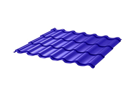Металлочерепица Монтеррей 0.45 ПЭ RAL5002 ультрамарин Цена за м²