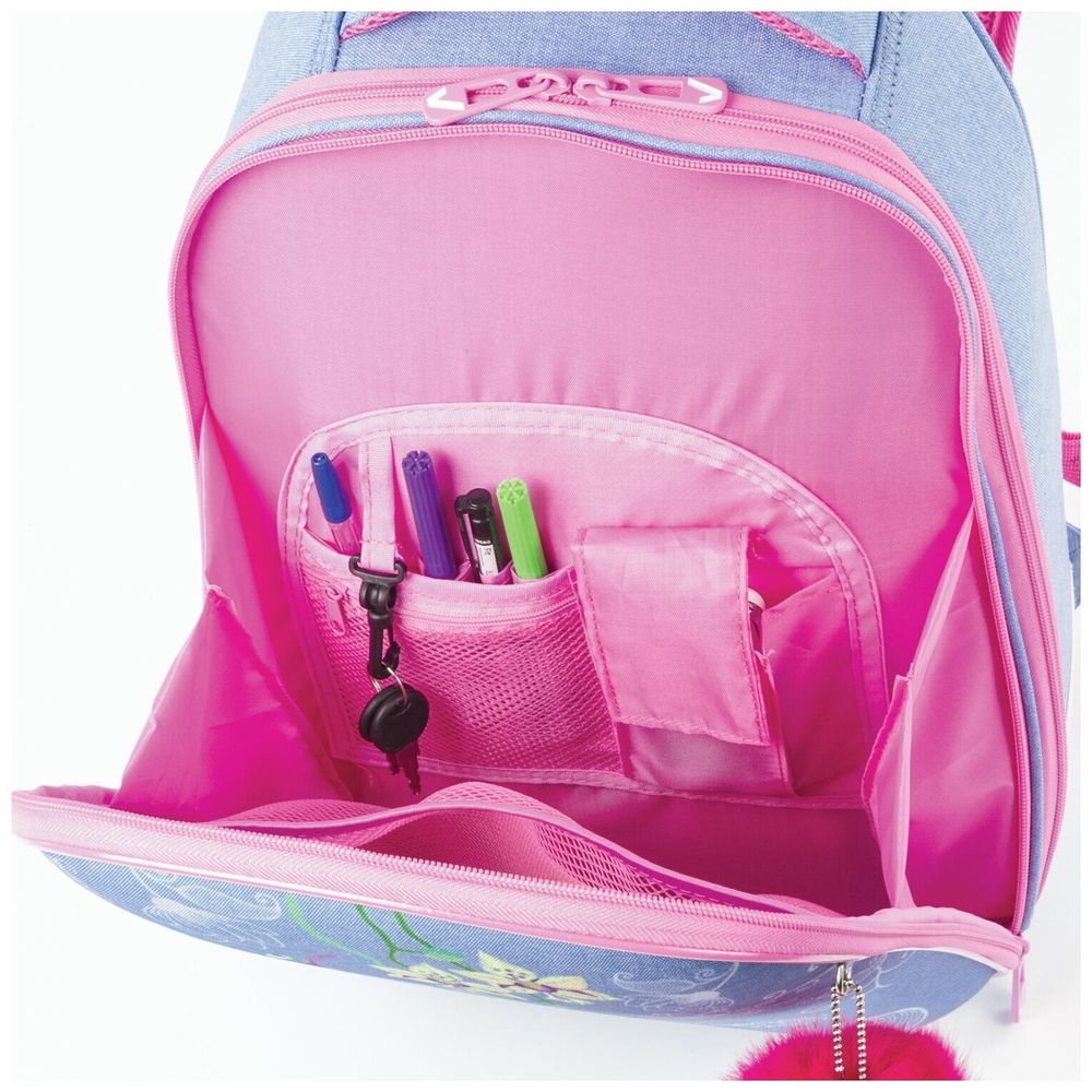 Ранец BRAUBERG PREMIUM, 2 отделения, с брелком, Hummingbird, 38х29х18 см, 227821