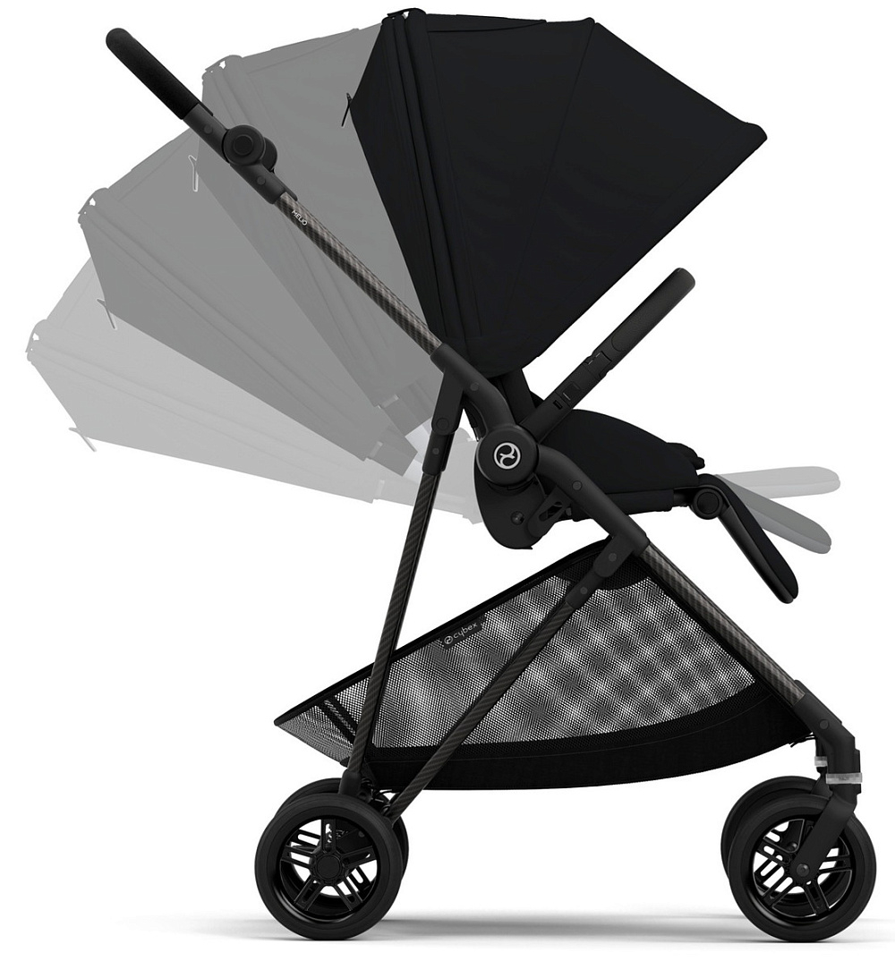 Коляска Cybex Melio Carbon 2 в 1 Magic Black с дождевиками