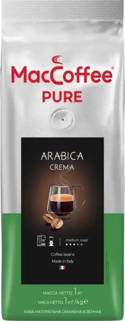Кофе в зёрнах MacCoffee PURE Arabica Crema, 1 кг