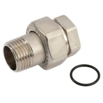 Разъёмное соединение американка Stout 1/2" НР/ВР прямое уплотнительное кольцо никель SFT-0041-000012