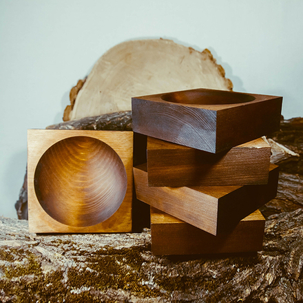 Набор деревянных квадратных тарелок-конфетниц Art of Siberia из сибирского кедра 5 шт. ТN21