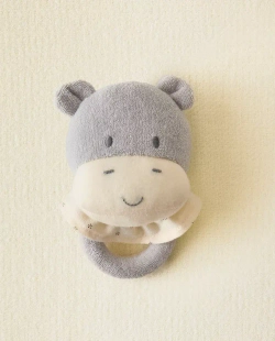 ZARA HOME ДЕТСКАЯ МЯГКАЯ ИГРУШКА-ПОГРЕМУШКА "ГИППОПОТАМ", СЕРЫЙ