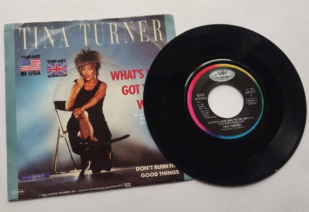 Винтажная виниловая пластинка LP Tina Turner What's Love Got To Do With It 7 дюймов (Germany 1984)