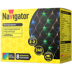 Гирлянда Navigator 61 849 NGF-N01-240RGBY-12-2x2m-230-TR-IP20