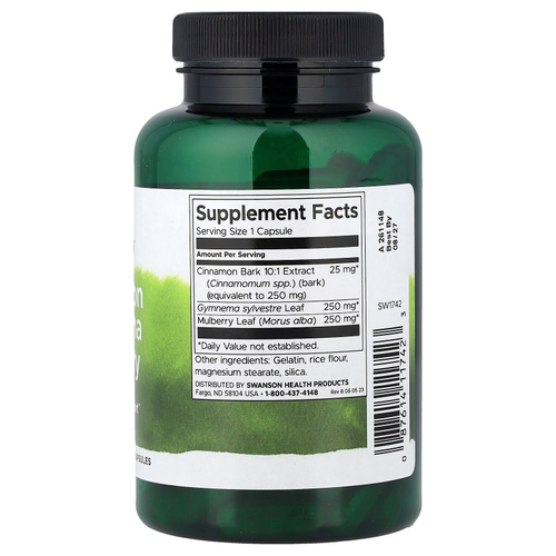 Swanson, Комплекс с корицей и шелковицей, 120 капсул