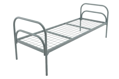 Кровать металлическая одноярусная "Стандарт + 2", 70х190 см, сетка 100х100, 2 перемычки