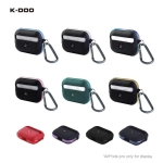 Чехол K-Doo Protective Case для AirPods Pro силиконовый с карабином (черный/золотой бампер)