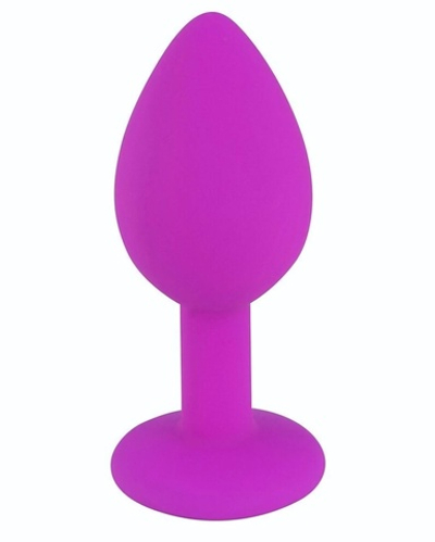 Лиловая малая силиконовая пробка с прозрачным кристаллом (Цвет: лиловый)