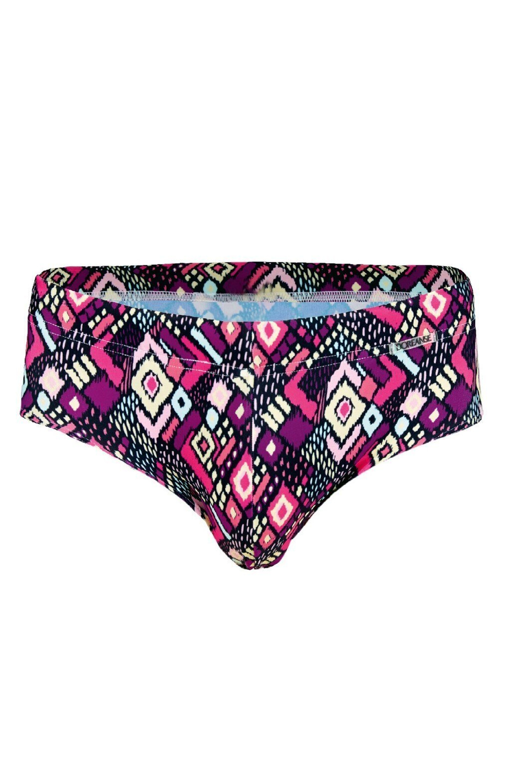 Мужские плавки с геометрическим принтом Dorenase (Размер: M) (Цвет: сливовый)