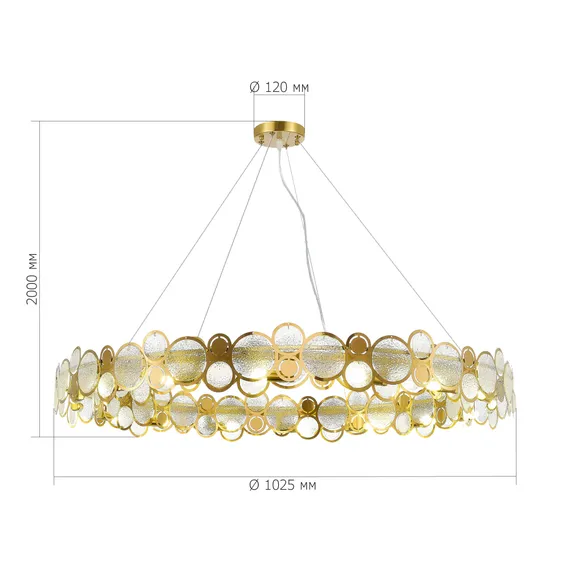SL6133.303.16 Светильник подвесной ST-Luce Латунь/Прозрачный G9 16*5W 4000K SWATCH
