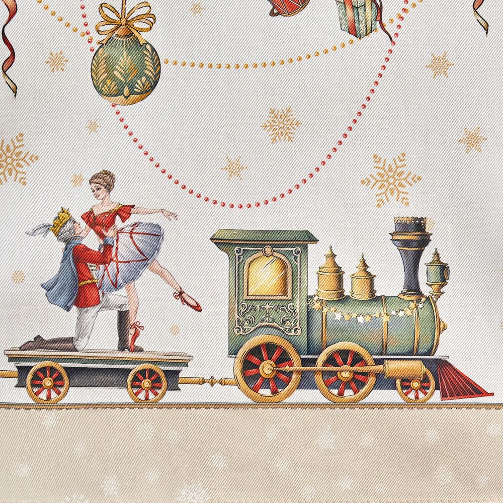 СКАТЕРТЬ ОВАЛЬНАЯ "ЩЕЛКУНЧИК" ,160Х220СМ БЕЖЕВЫЙ ,100% ХЛОПОК ,ТВИЛ