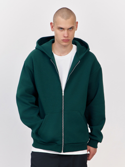 Худи зип с начесом (изумрудный)