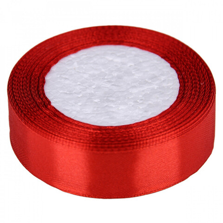 Лента атлас 2,5см*22,85м АЛЫЙ