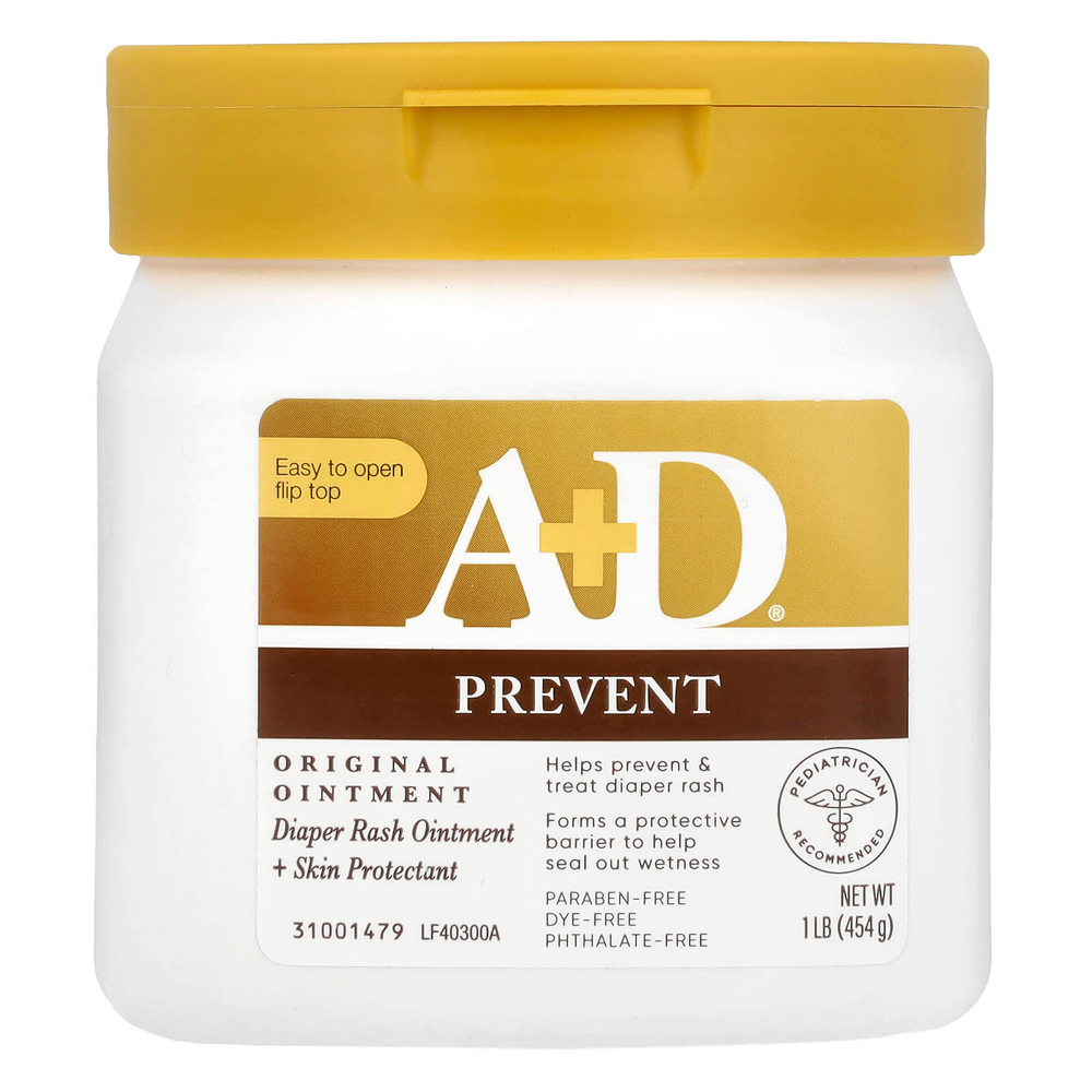 A+D, Original Ointment, мазь от пеленочной сыпи + средство для защиты кожи, 454 г (1 фунт)
