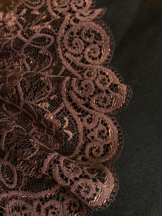 Кружево коричневый, 13см стрейч