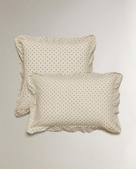 ZARA HOME ДЕТСКАЯ НАВОЛОЧКА С ОБОРКАМИ, ЭКРЮ