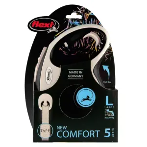 Рулетка flexi NEW LINE Comfort L (до 60 кг) лента 5 м серый/черный