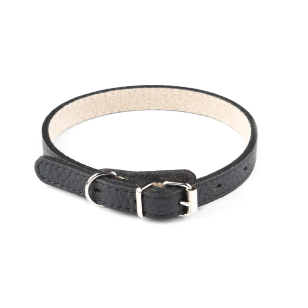 Ошейник mr.kranch для собак из натуральной кожи прямой, 29-35см, чёрный (33006)