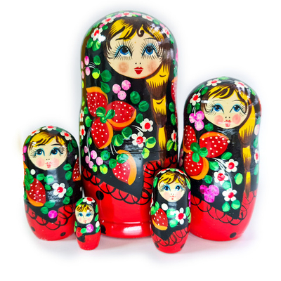Сувенир Матрешка 170*d90мм 5 кукол с ягодами