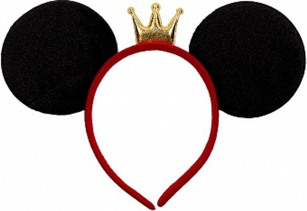 Ободок Мышка Принцесса, Черный, Металлик