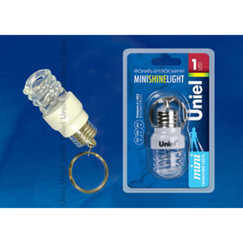 S-KL015-C Фонарь-брелок Uniel серии Стандарт «Mini Shine Light», пластиковый корпус, 1 LED, упаковка — кламшелл, 3хAG3 в/к