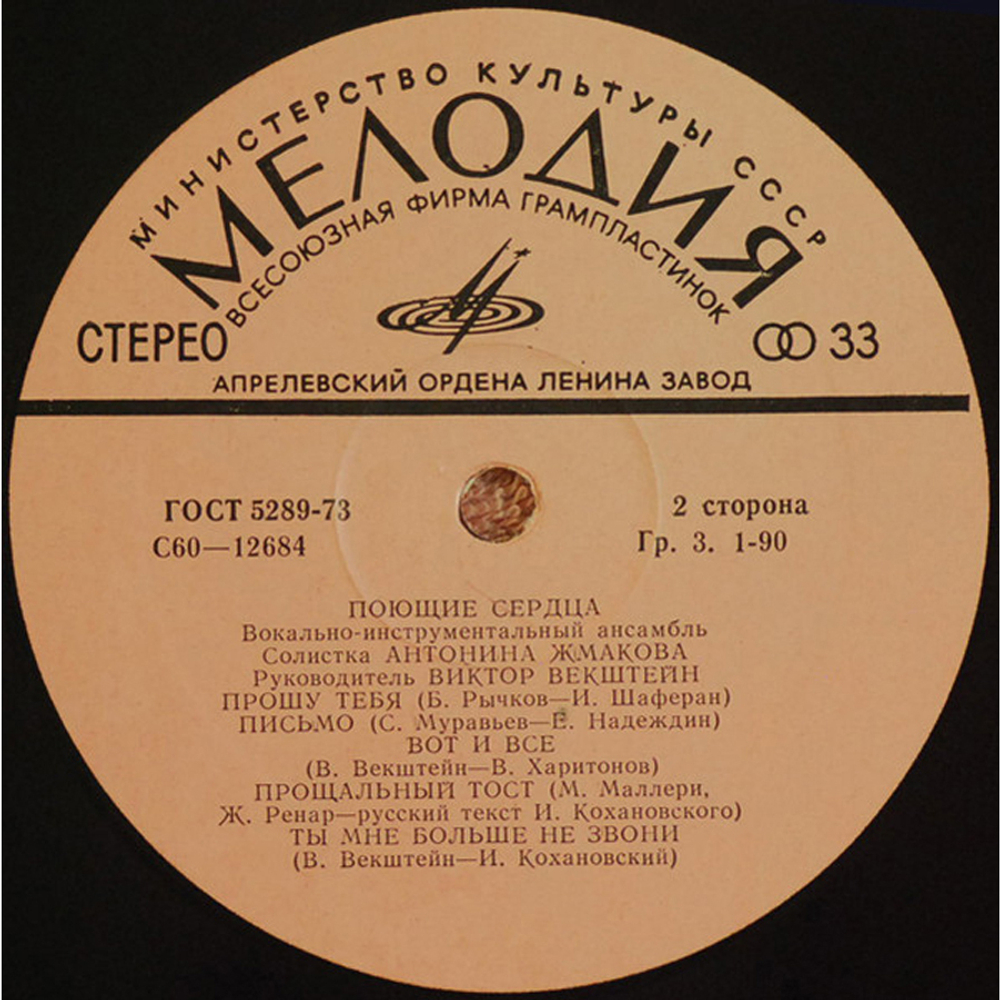 Антонина Жмакова и Поющие Сердца / Антонина Жмакова И Ансамбль Поющие Сердца (LP)