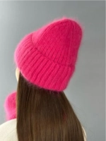 комплект шапка с шарфом- снуд зимний вязаный