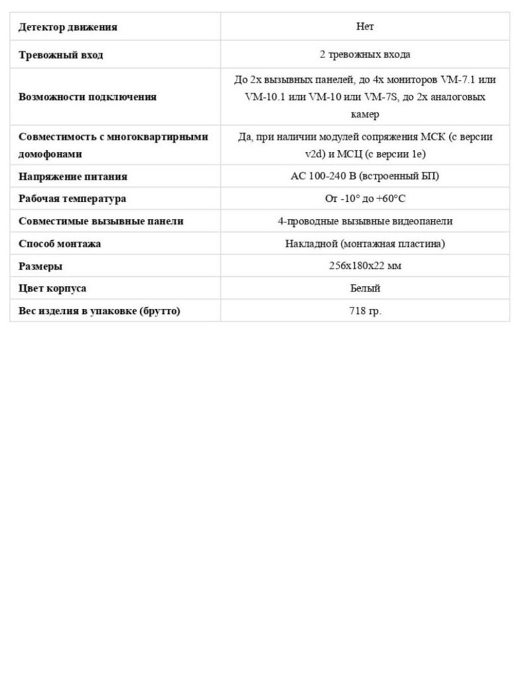 Видеодомофон Optimus VM-10.1 (Белый)