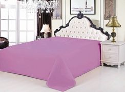 Простынь  без резинки сатин  сиреневая  PRC-16  Valtery
