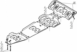 Защита радиатора, картера двигателя, КПП и разд. коробки. 1,5 мм, Сталь. для BAIC BJ40 2019-н.в., Motodor.58503
