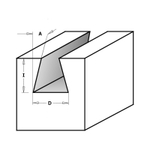 Фреза концевая CMT ласточкин хвост D=12,7 I=21,0 S=8,0 L=69,8 918.1320