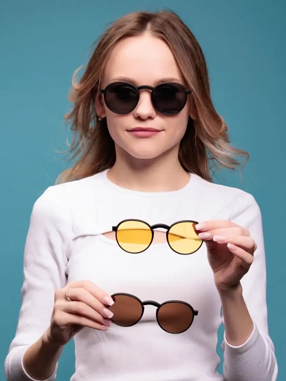 Оправа для очков с магнитными накладками 4в1