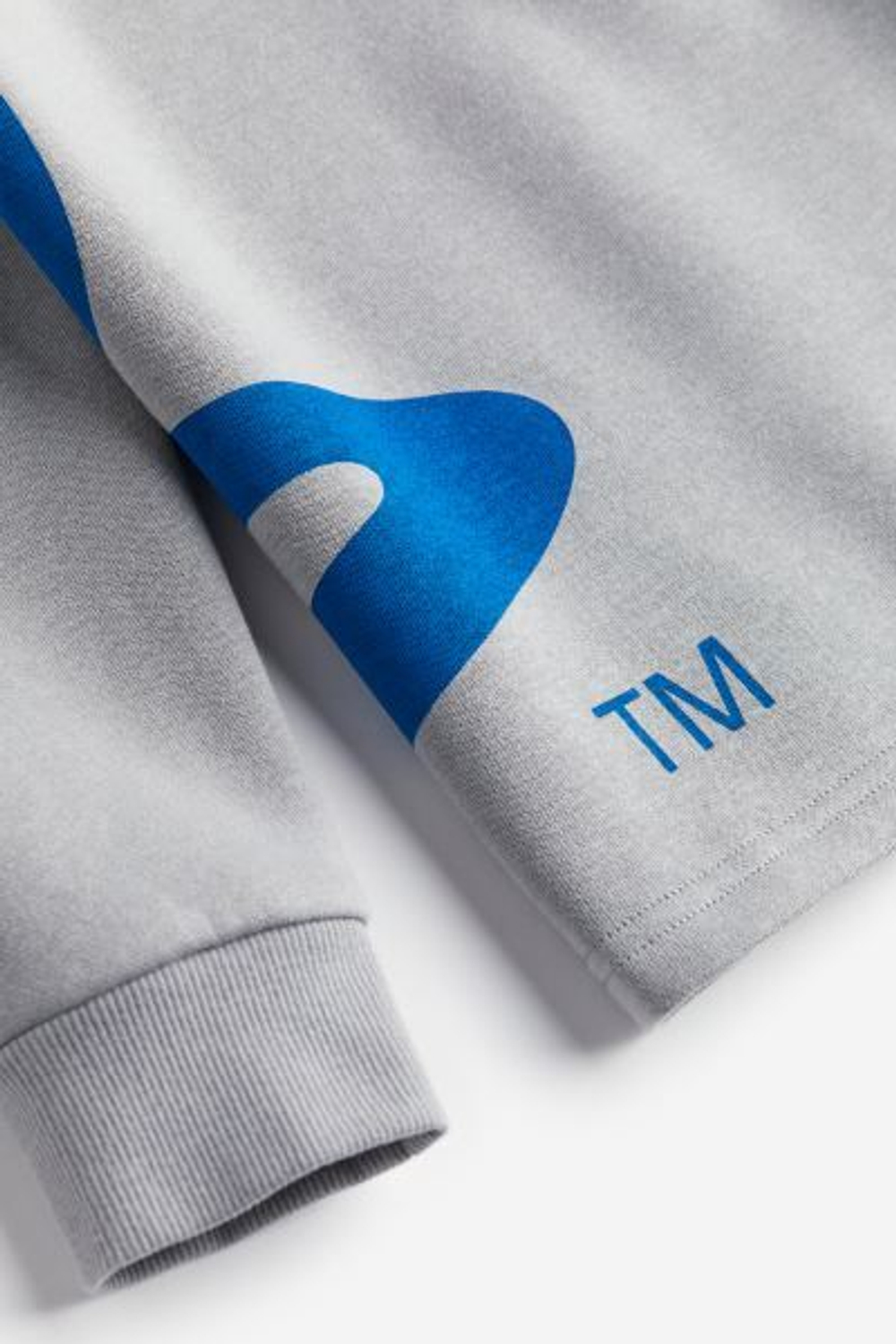 H&M Худи с капюшоном и принтом, серый