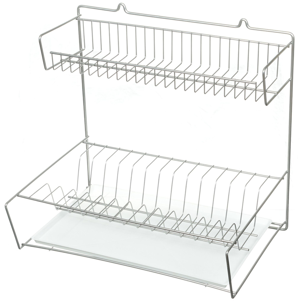 Сушилка для посуды, с поддоном, 41х40 см, хром, Юнитрейд, тнп-1.3