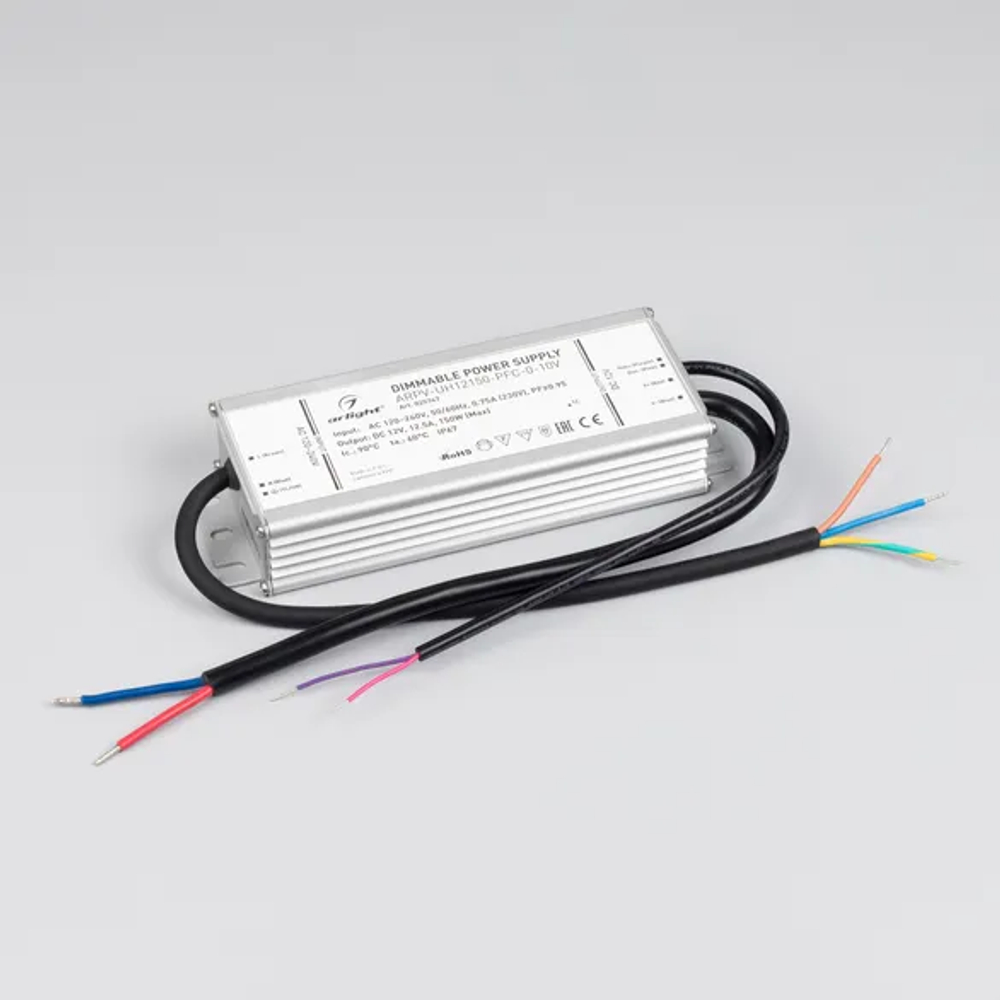 Блок питания ARPV-UH12150-PFC-0-10V (12V, 12.5A, 150W) (Arlight, IP67 Металл, 7 лет) 025747