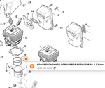 Кольцо поршневое компрессионное Ø 50 x 1,2 мм бензореза STIHL TS 420, TS 500i арт. HSH3725012 FARMERTEC (STIHL 4238 034 3000)