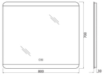 Зеркало BelBagno SPC-CEZ-800-700-LED-TCH-WARM