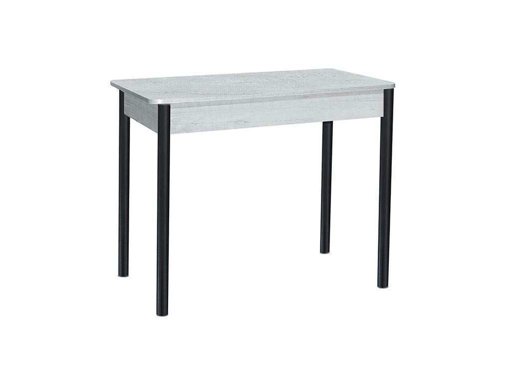 Нью йорк стол обеденный раздвижной / бетон белый/черный 900*600 (1200)