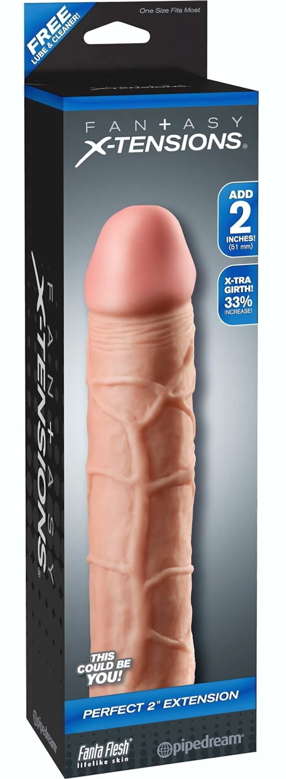 Телесная насадка Fantasy X-tensions Perfect 2 Extension - 20,3 см. (Цвет: телесный)