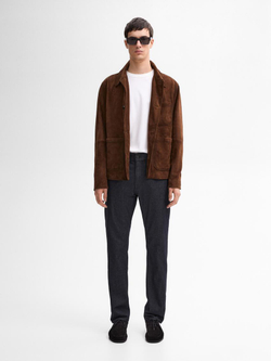 Massimo Dutti Зауженные джинсы с эффектом потертости, индиго