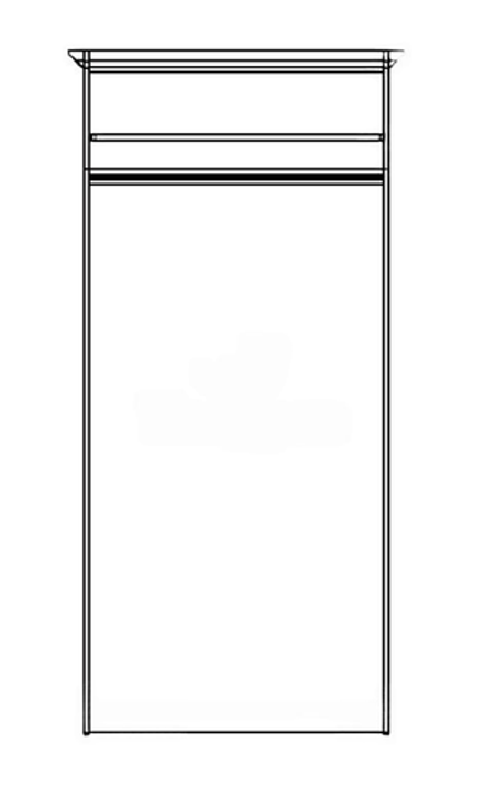 КУПАВА Шкаф для одежды 2-х дв. ГМ 8423-01 (штанга) с зеркалом  /дуб (P-43)