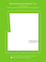 Натяжные потолки 7.5 м2, 11.3 м2, 16.9 м2, 5.6 м2, 1 м2