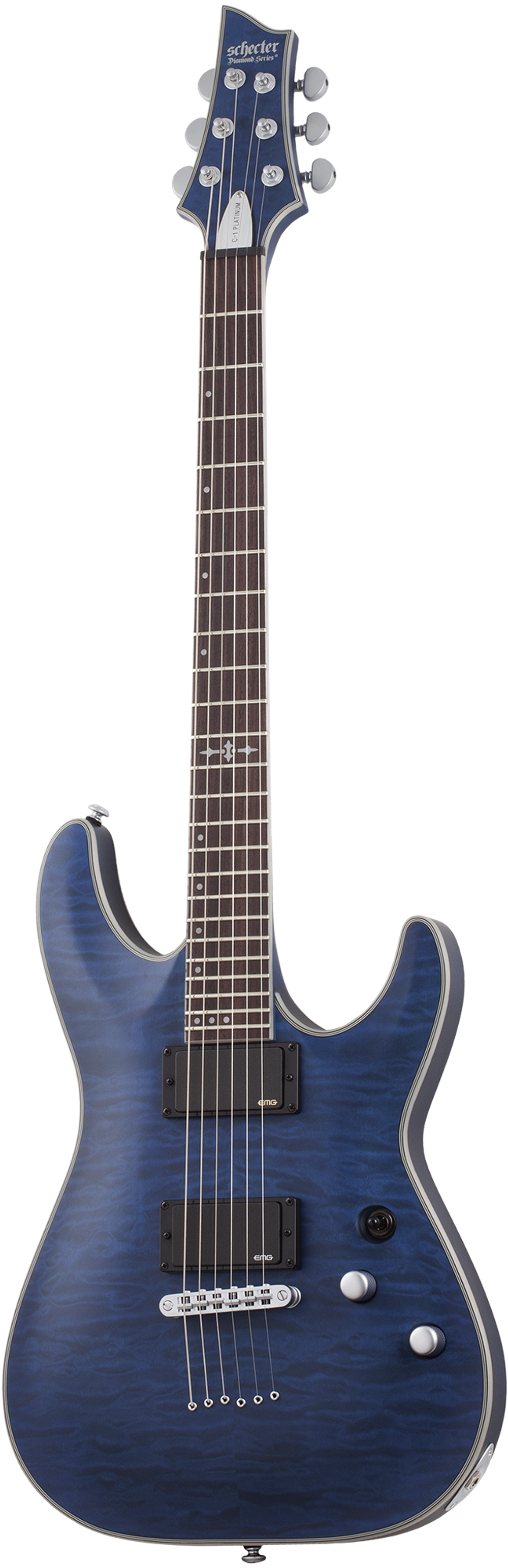 Schecter C-1 PLATINUM SEE-THRU MIDNIGHT BLUE