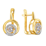 Серьги с фианитом из жёлтого золота 585 пробы JA-S-1311852Р