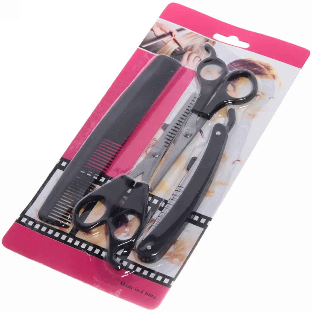 Набор для стрижки волос «Barber», ножницы 2шт, расческа и станок для бритья