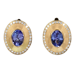 Серьги с танзанитами и бриллиантами, E0084-5/15